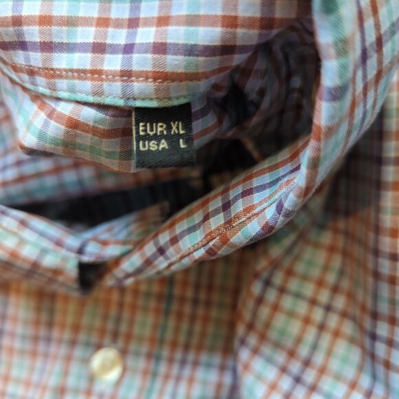 Barbour Country Tattersall Button Up Shirt Mens L Check Colorful Short Sleeve - Picture 6 of 7